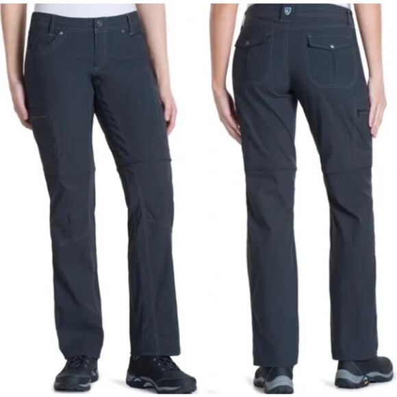 Kuhl Kliffside Convertible Hiking Pants Gray Cargo Pocket Sz 16 Reg EUC - Picture 1 of 13